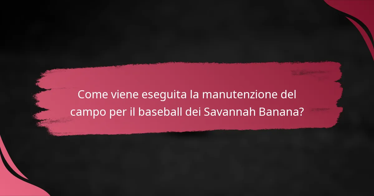 Come viene eseguita la manutenzione del campo per il baseball dei Savannah Banana?
