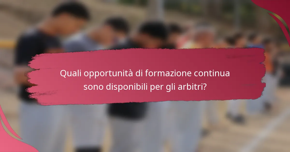 Quali opportunità di formazione continua sono disponibili per gli arbitri?